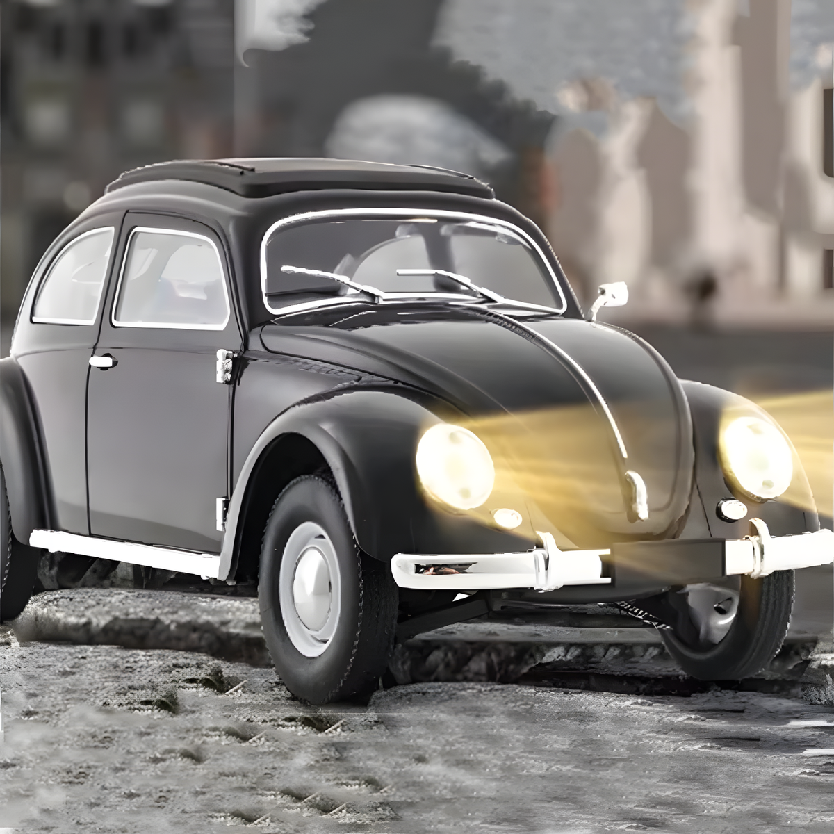 Retro Remote-Control Car with Headlights and Handheld Controller
