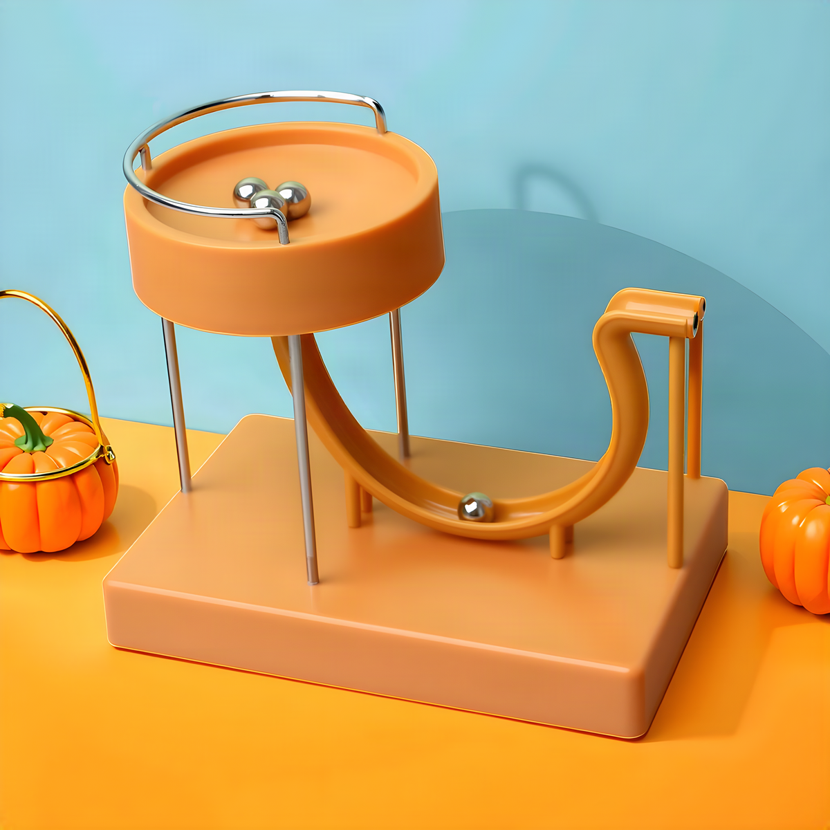 Motorized Marble Track Desk Toy, Looping ABS Ball Display