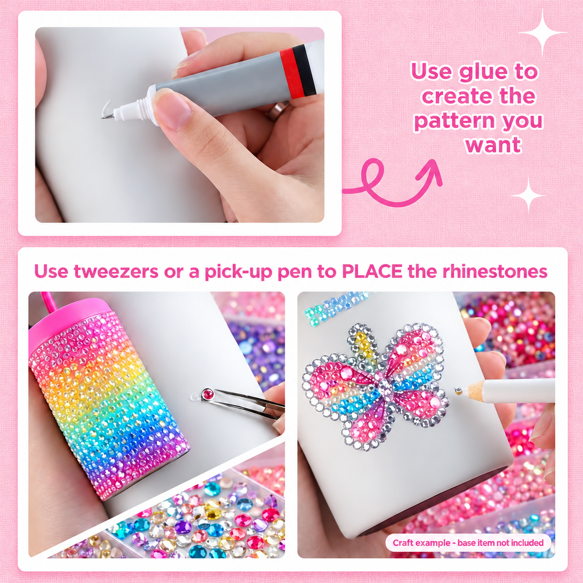 AB Resin Rhinestone Craft Kit, 3 mm Flatback Gems and Tools