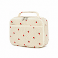 Corduroy Insulated Lunch Bag with Handle and Storage Pockets