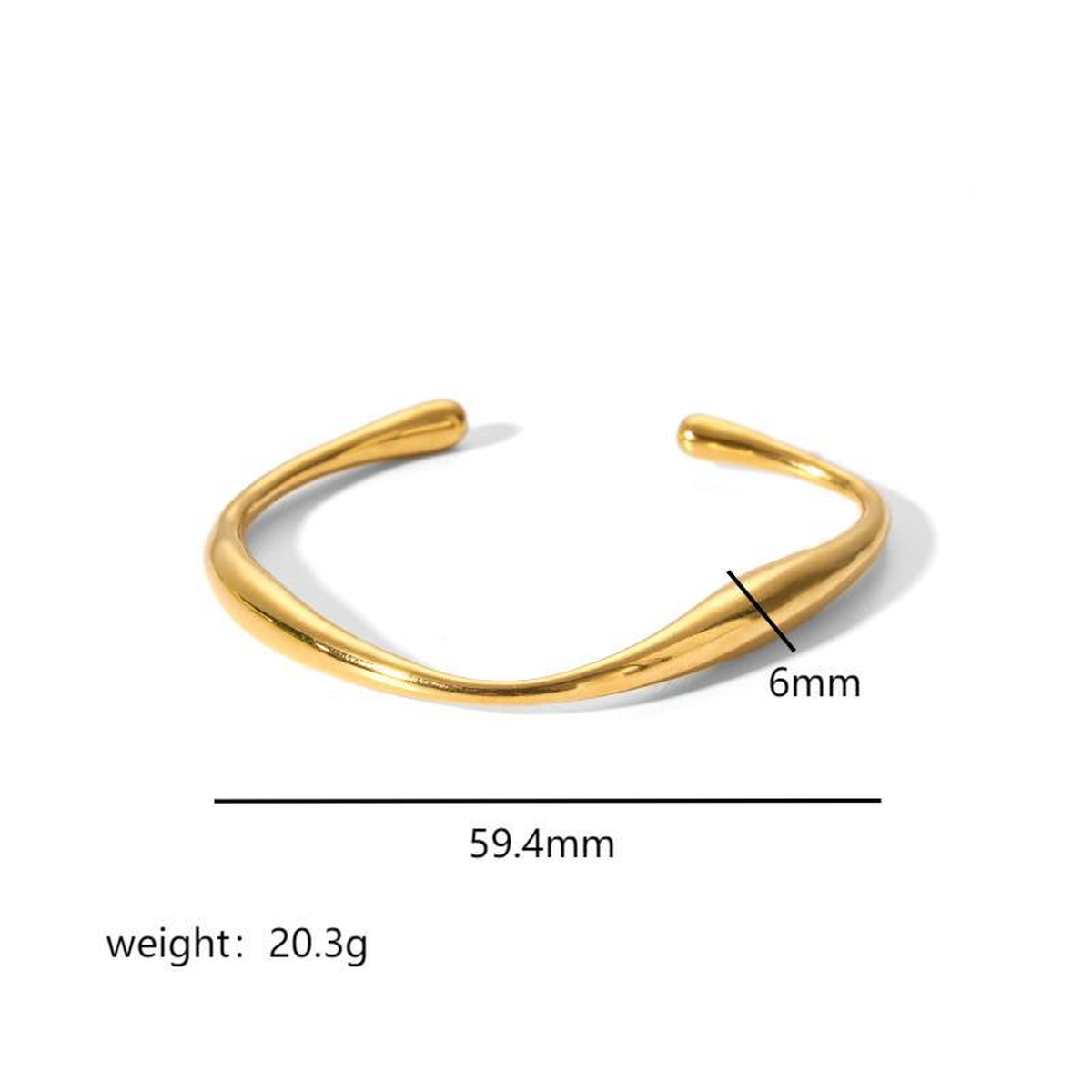 Minimalist Gold-Tone Open Cuff Bracelet