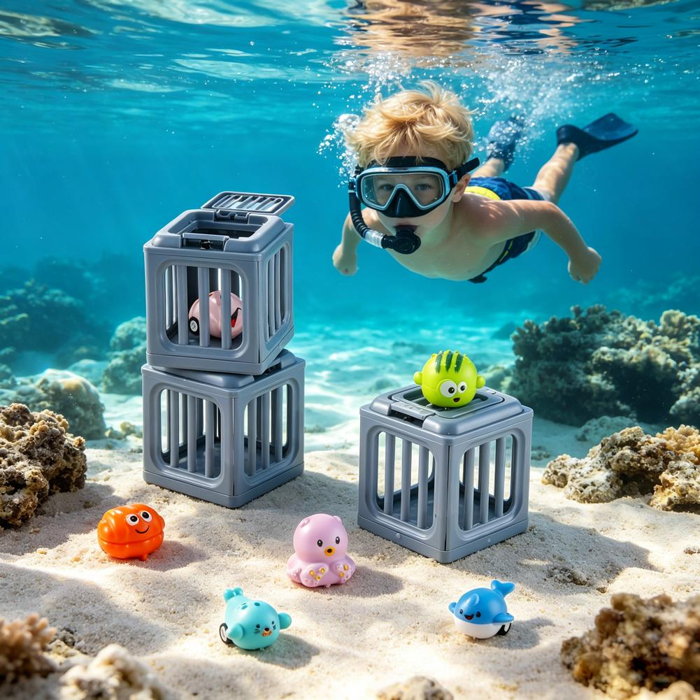 Underwater Rescue Toy Set Ocean Animal Dive Toys for Kids