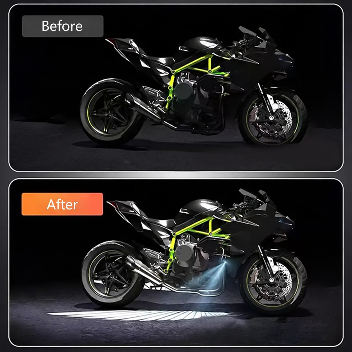 Motorcycle Angel Wing LED Projector Lights, Wired 2-Pack