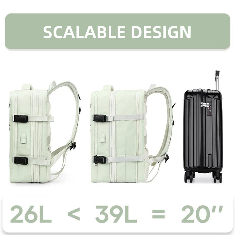 Expandable Travel Backpack with USB Port – Laptop Bag