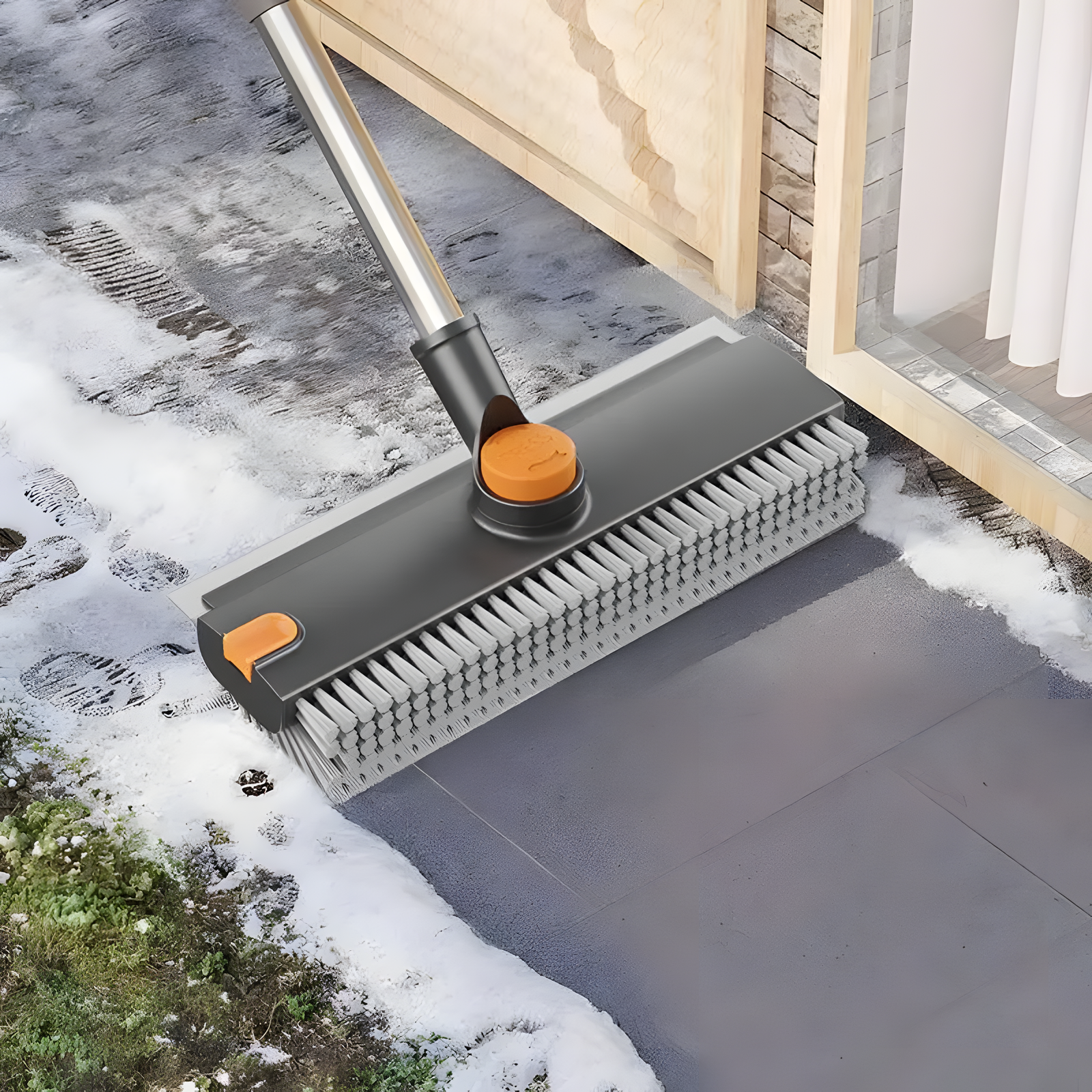 Long Handle Rotating Grout Brush Floor Tile Corner Scrubber