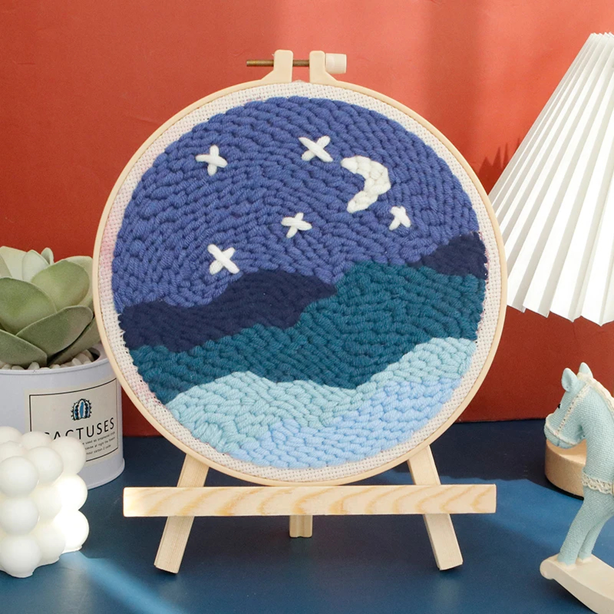 Punch Needle Embroidery Kit with Hoop, Yarn & Printed Design Pattern
