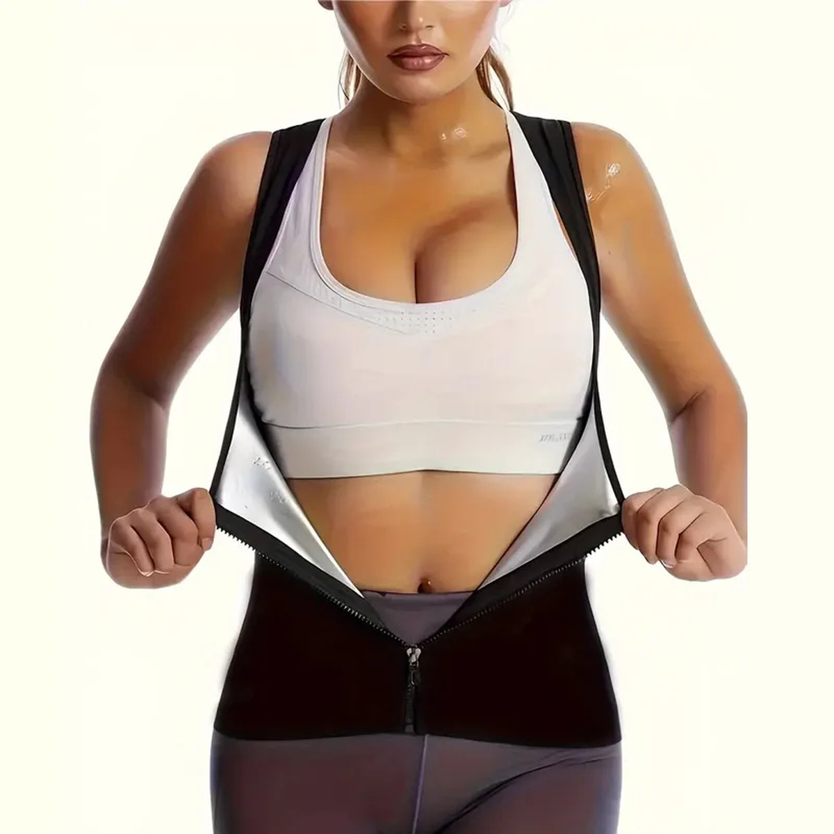 Front-Zip Sports Vest with Adjustable Lower Band, S/M–5XL