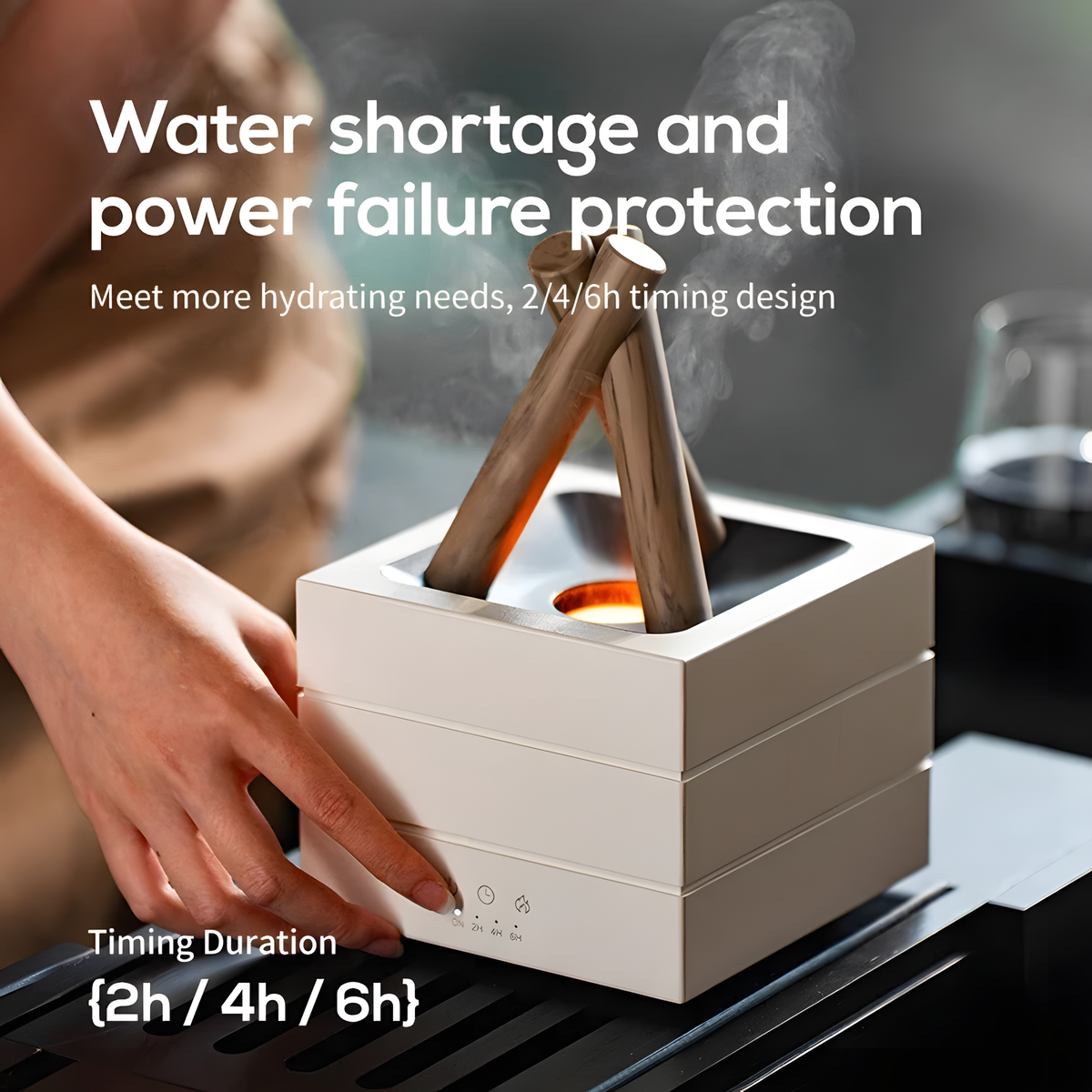 Flame Aroma Diffuser, Campfire Design, Remote & Timer