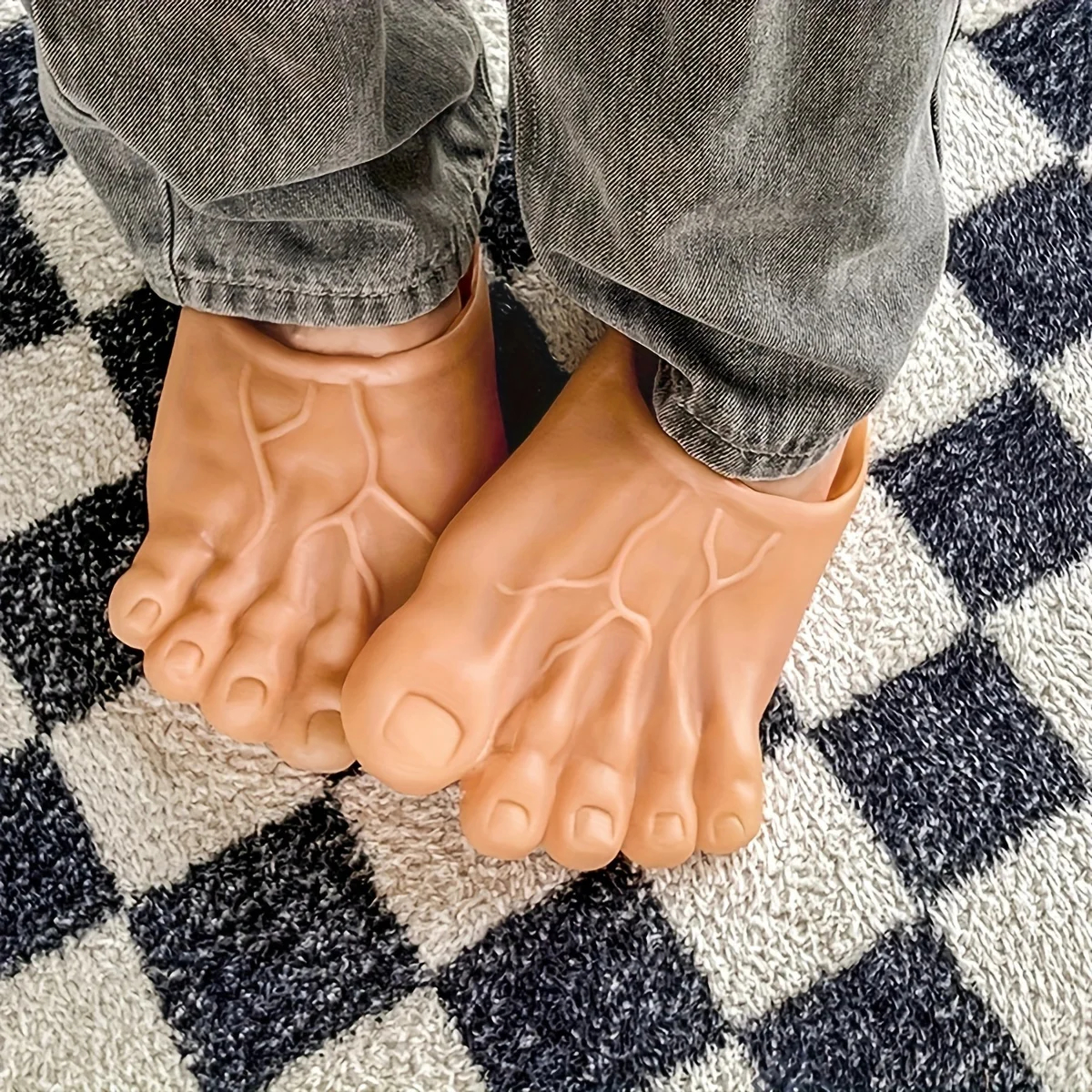 Giant Barefoot Prank Slippers, Oversized Costume Party Slides