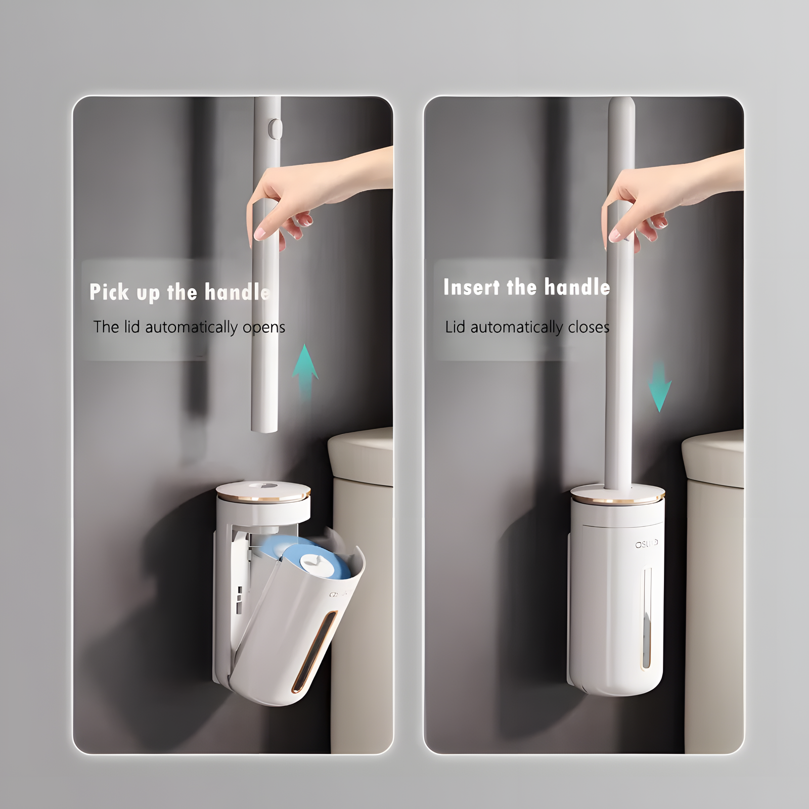 Wall Mounted Disposable Toilet Brush Set with Refills