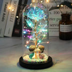 Enchanted Galaxy Rose - LED Light Flower with Wooden Base