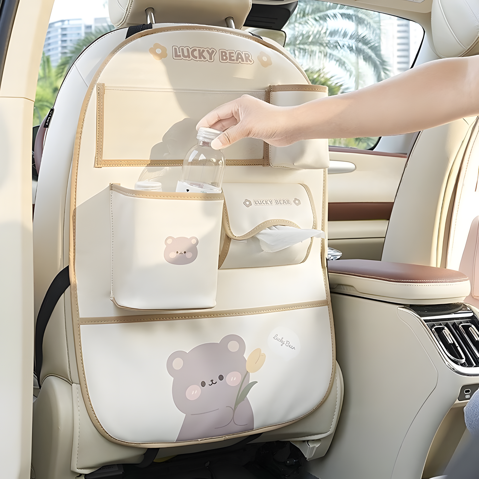 Cartoon Car Seat Back Organizer with Tablet Pocket