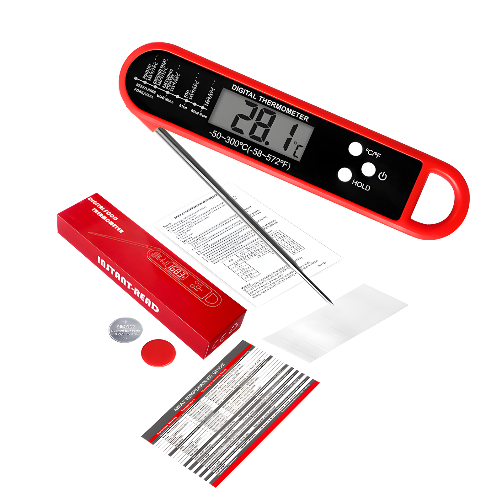 Digital Instant Read Meat Thermometer Kitchen Cooking BBQ