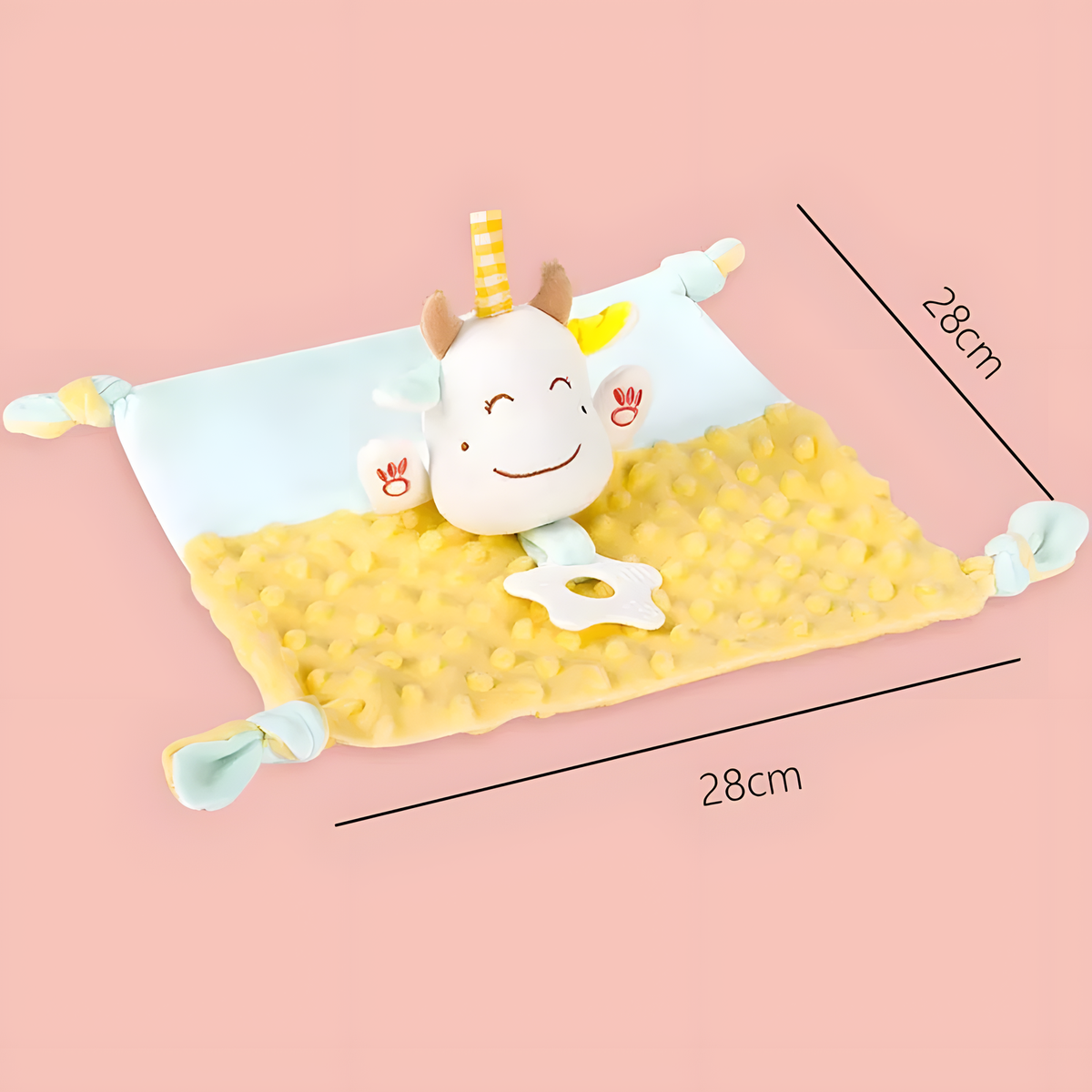 Baby Comfort Blanket with Plush Animal Head for Shared Play
