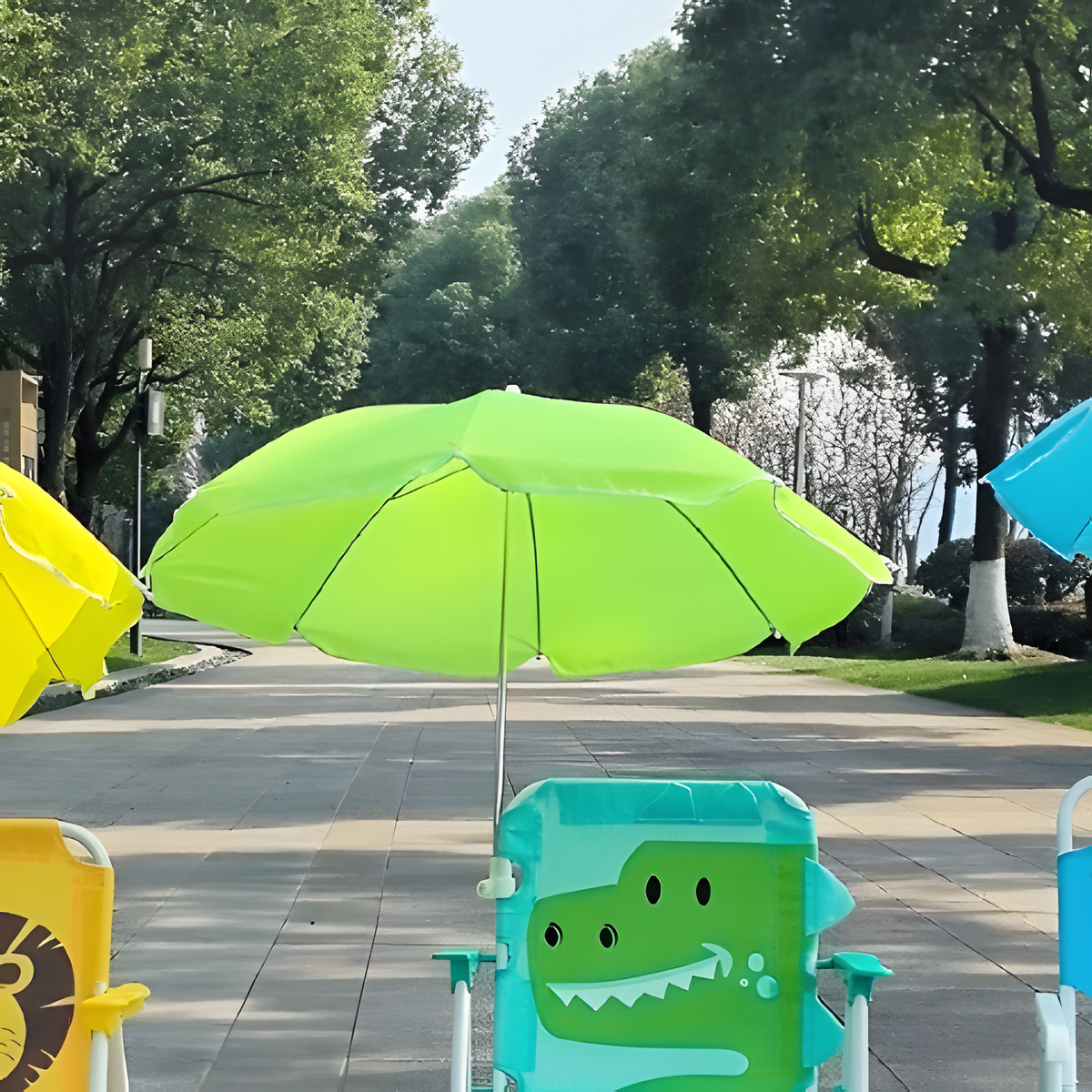 Folding Kids Chair Set Green Crocodile Portable Toddler