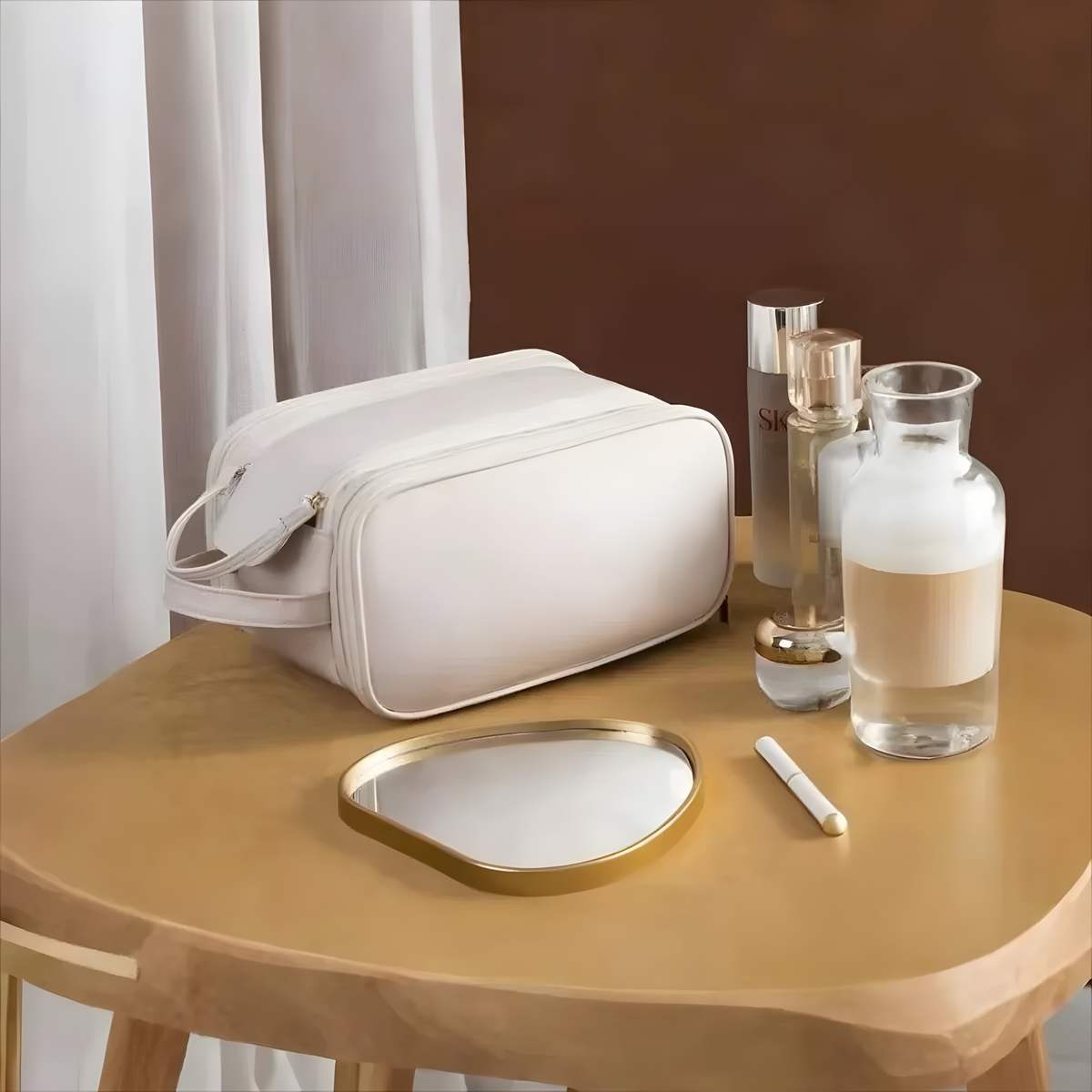 Zip-Around Travel Toiletry Organizer with Carry Handle