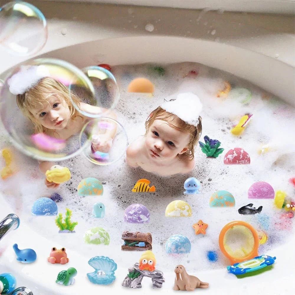 Kids Bath Bombs Gift Set with Surprise Ocean Toys Inside