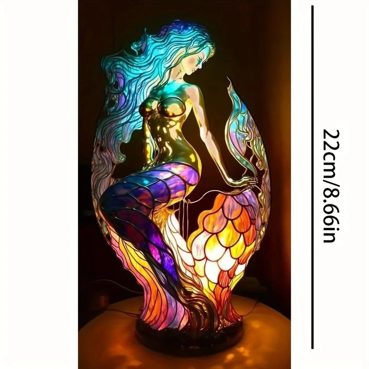 Decorative Stained-Glass Animal Table Lamp with USB Power