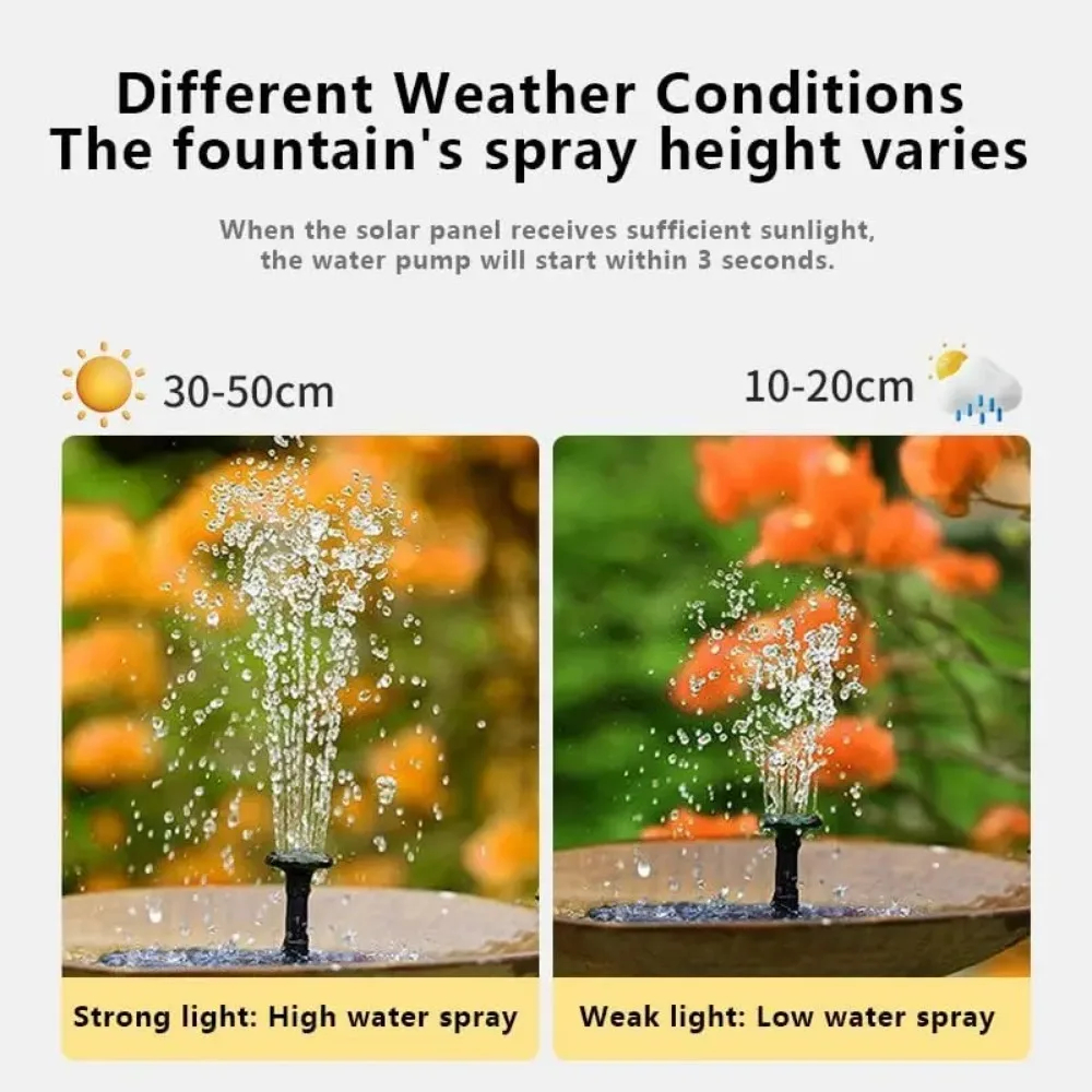 Floating Solar Fountain 13cm with Interchangeable Spray