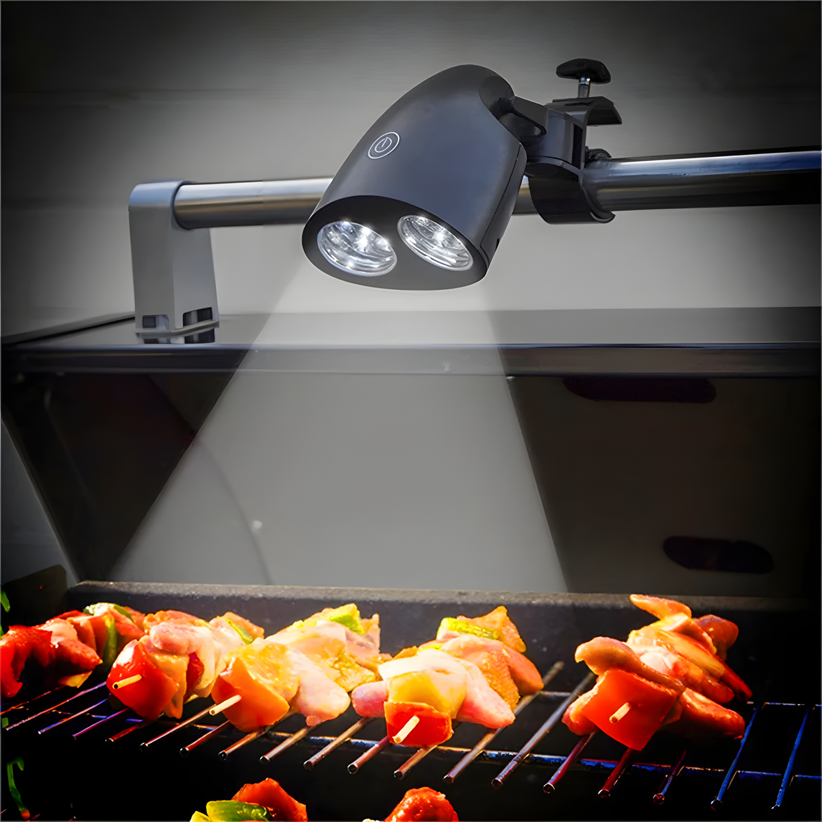 Clamp-On LED Grill Light, 10 LEDs and Adjustable Twin Lens