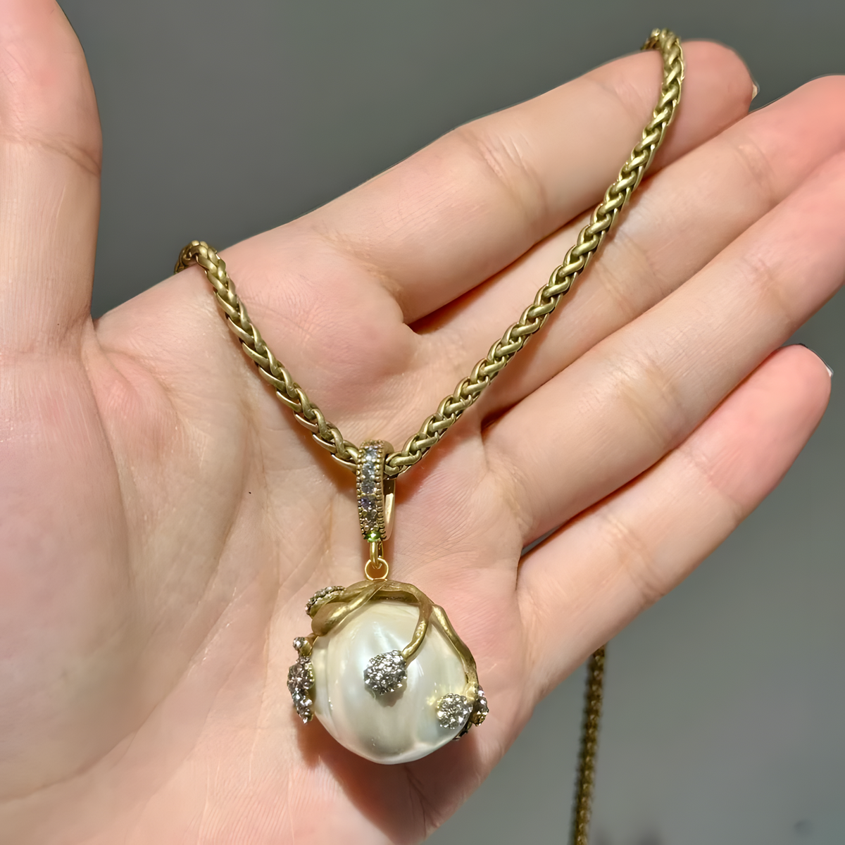 Pearl-Inspired Jewelry Selection, Gold-Tone Floral Details
