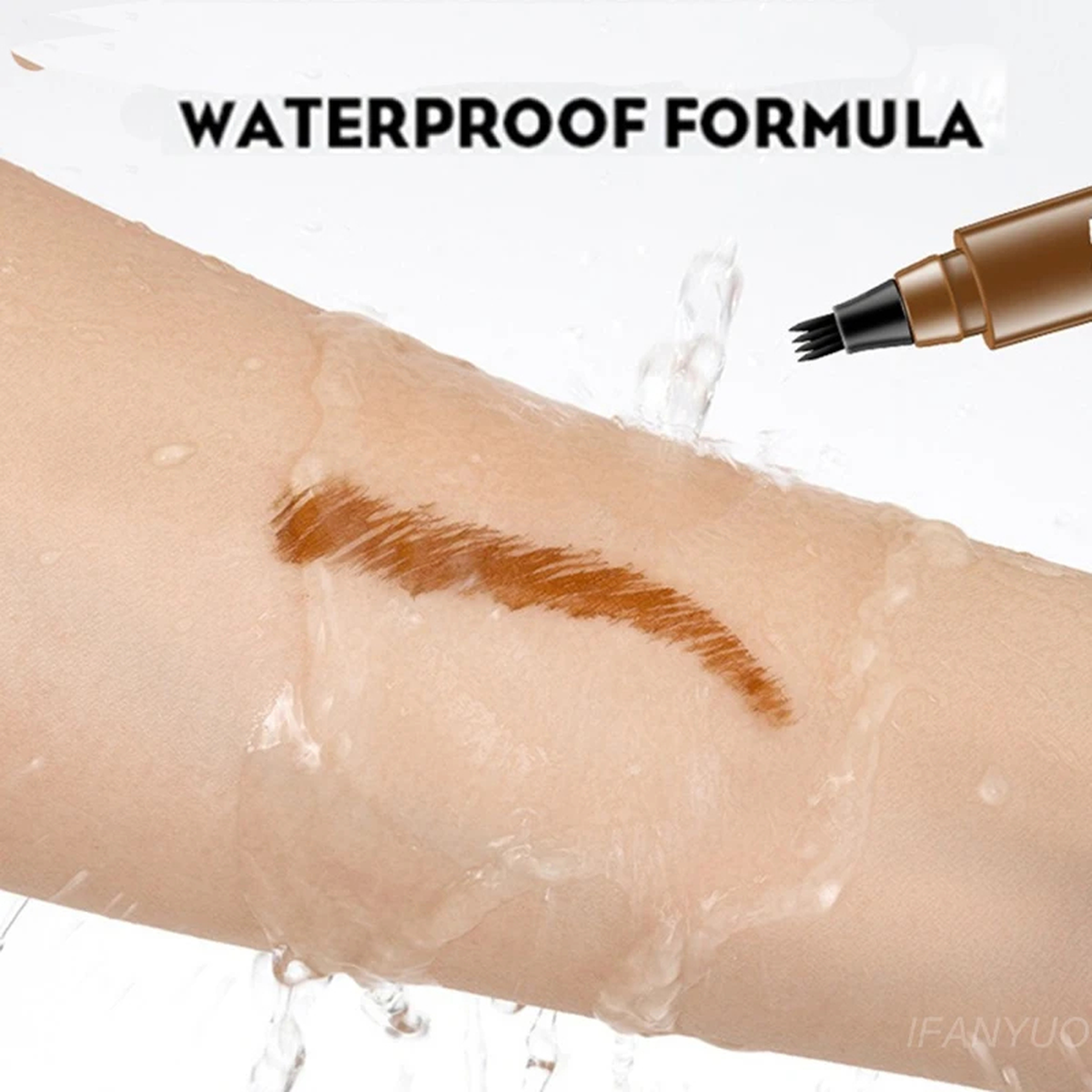 Four-Tip Liquid Eyebrow Pencil with Micro-Fork Applicator