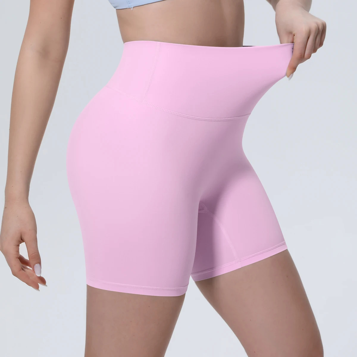 Women's High-Waist Biker Shorts with a Wide Stretch Waistband
