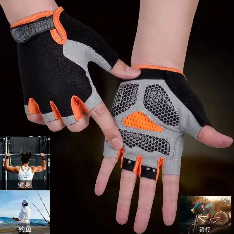 Fingerless Gym Gloves Anti-Slip Breathable for Men & Women
