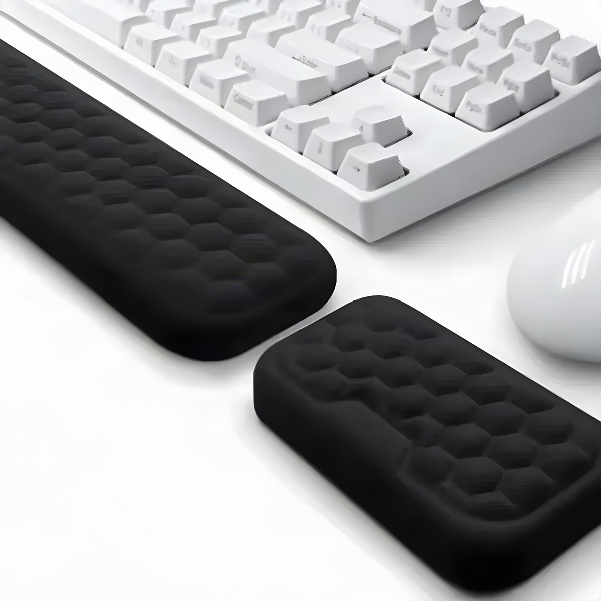 Foam Keyboard and Mouse Wrist Rests with Textured Fabric Cover