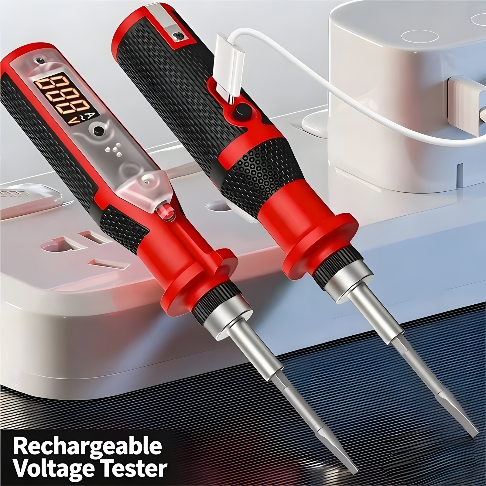 Digital Ratchet Voltage Tester with Screwdriver Set – 3 Options