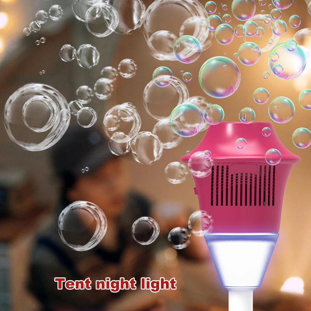 Standing Bubble Machine with LED Lights & Music for Kids