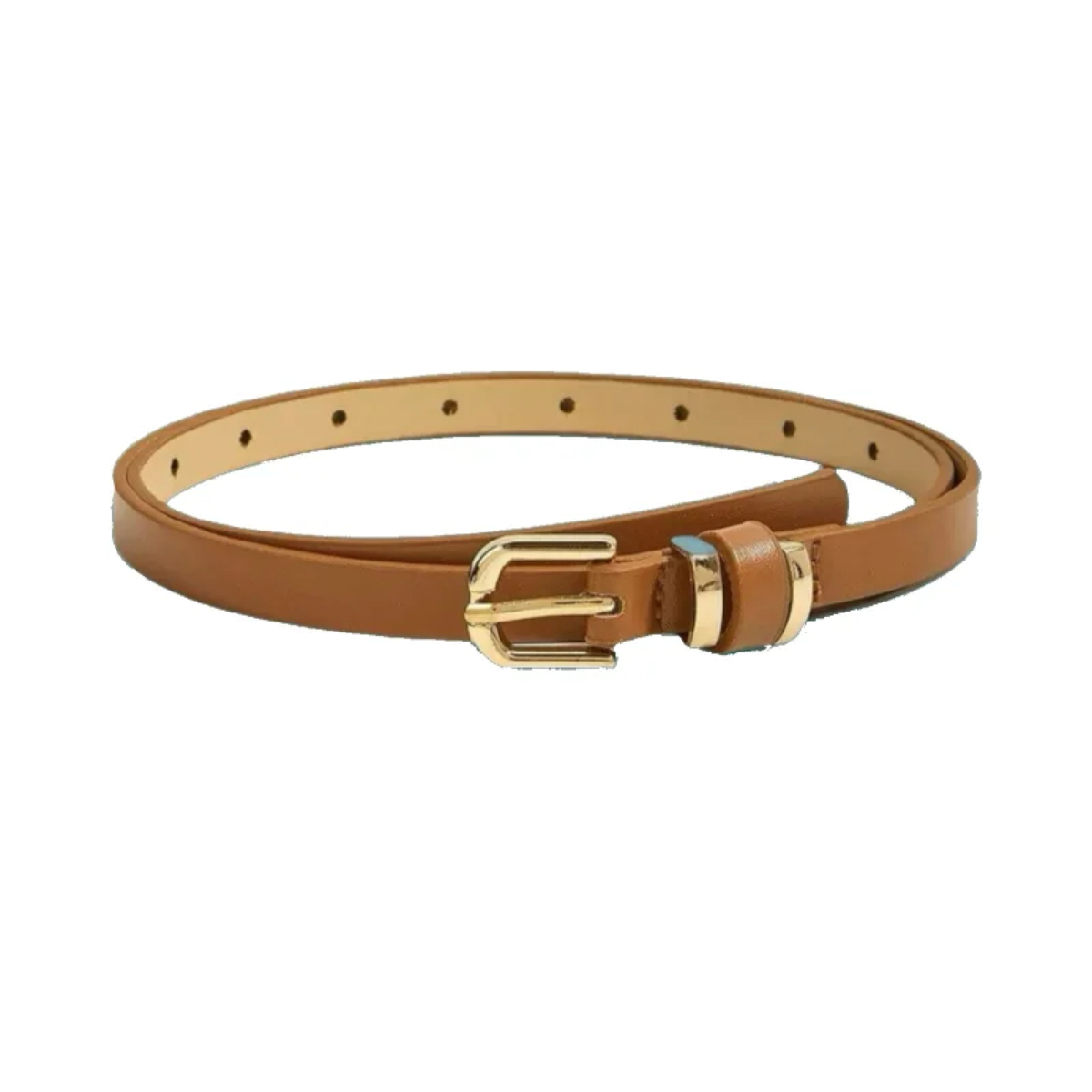 Slim Adjustable Buckle Belt in Leopard Print and Neutrals