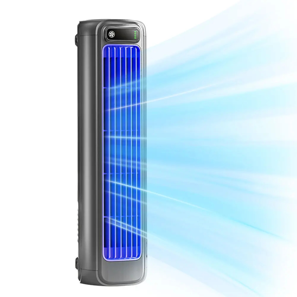 Compact Tower Fan with Wall Mount Rechargeable or Plug-In