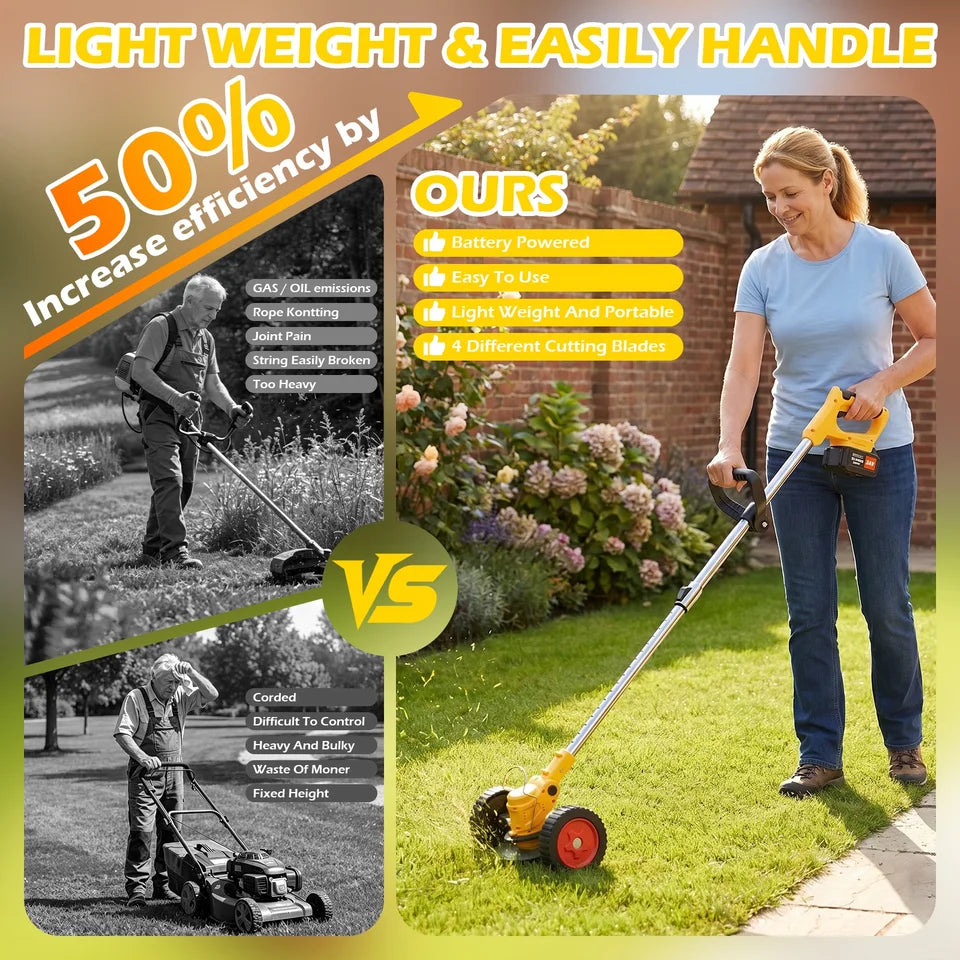 5-in-1 Cordless Weed Trimmer 200W 21V Telescoping Shaft