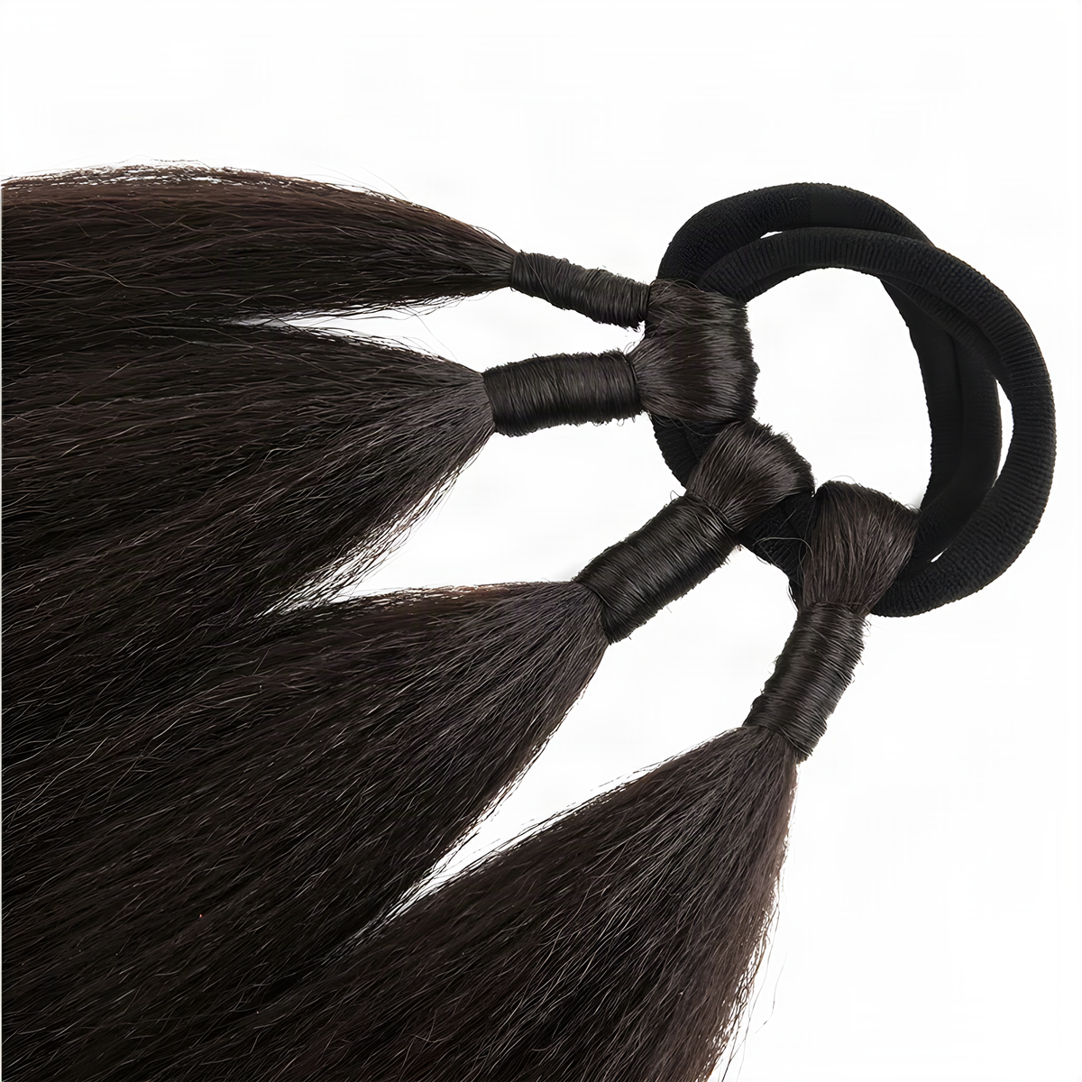 65 cm Synthetic Braidable Ponytail Extension with Elastic Ring