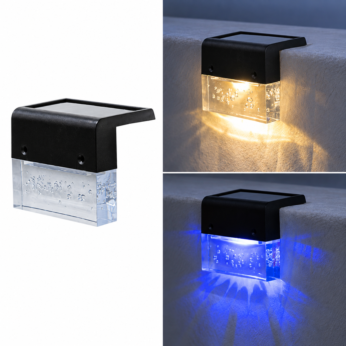 Solar Step Accent Light, Ribbed, Bubble or Shell Lens Options