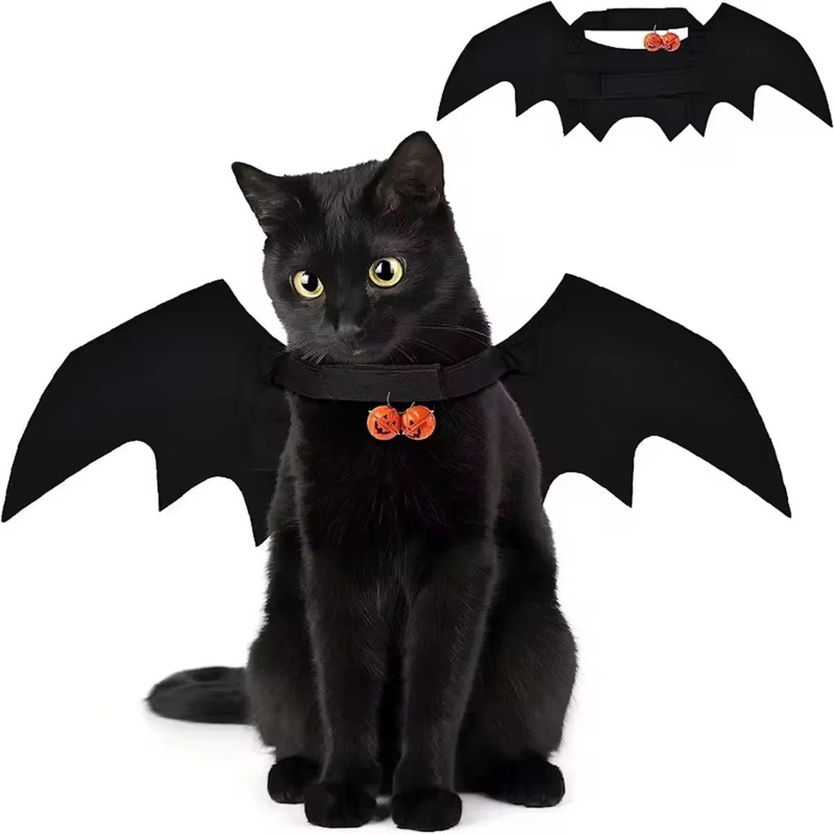 Black Felt Pet Bat Wings for Halloween Photos, 45 x 16 cm