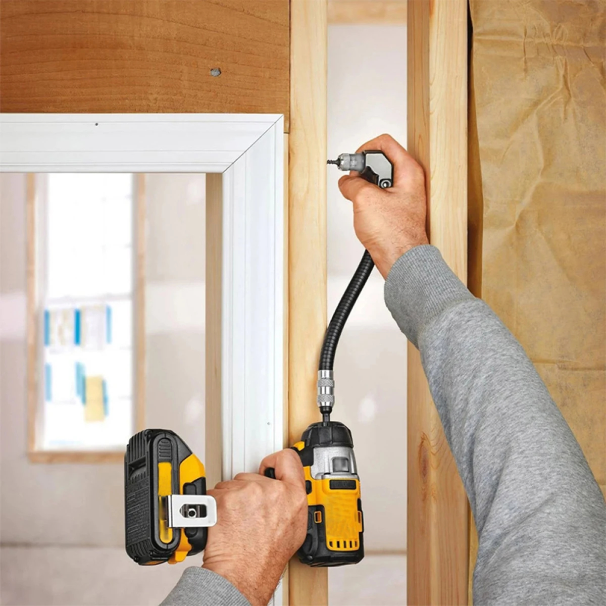 12-Inch Flexible Right-Angle Drill Attachment with Handle