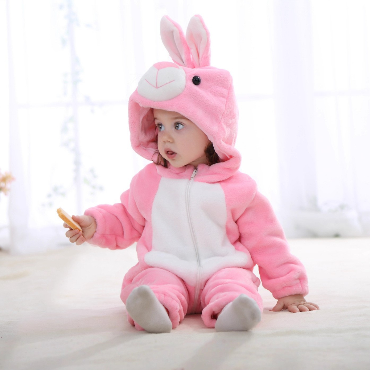 Fleece Animal Hooded Baby Romper for Babies and Toddlers