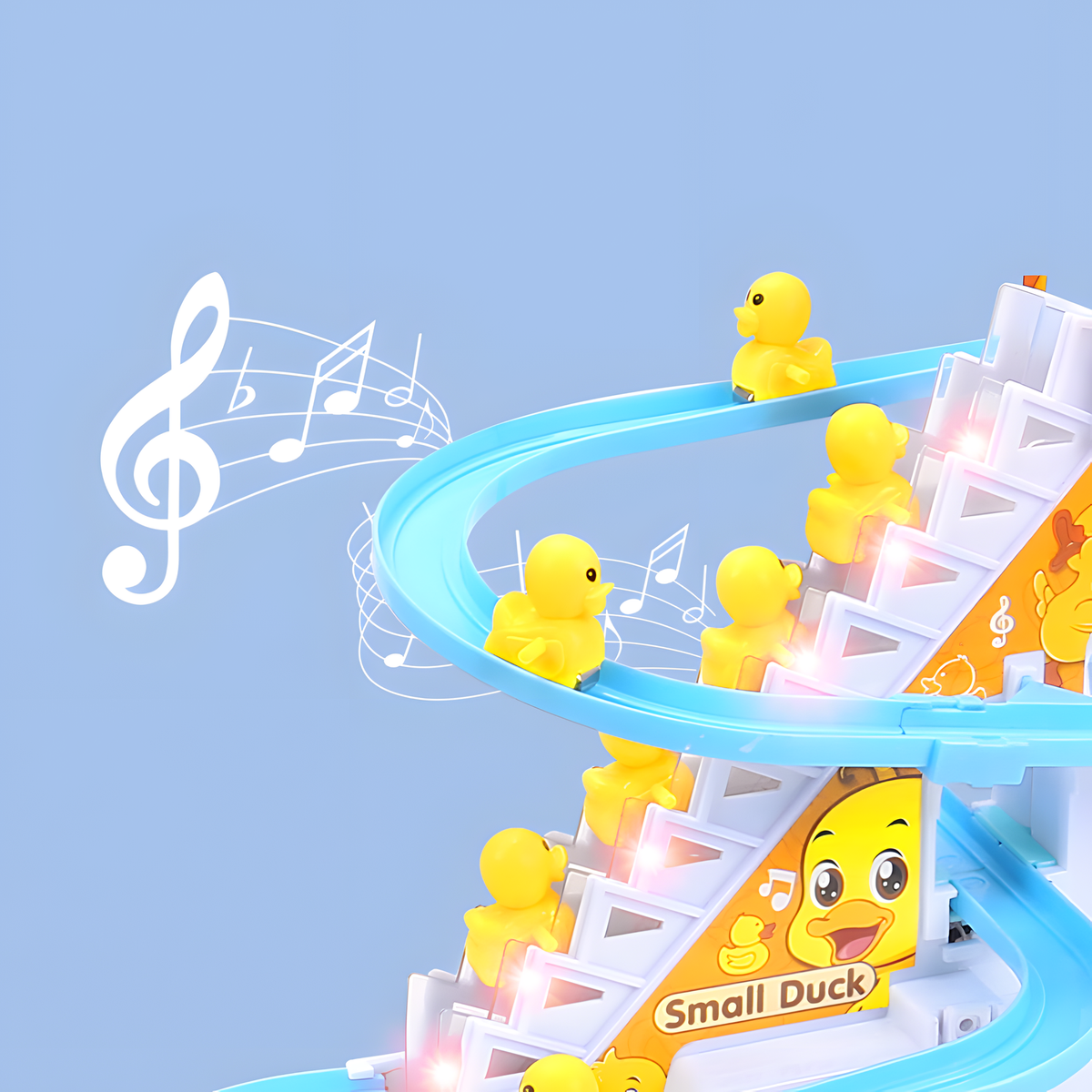 Automatic Stair-Climbing Duck Track Toy with Music and Lights