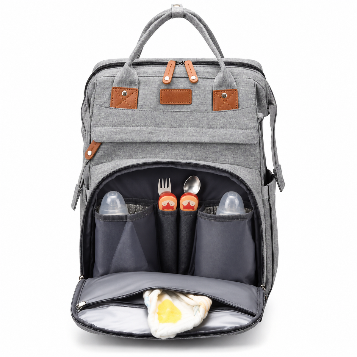 Expandable Diaper Backpack with Fold-Out Changing Mat, 4 Colors