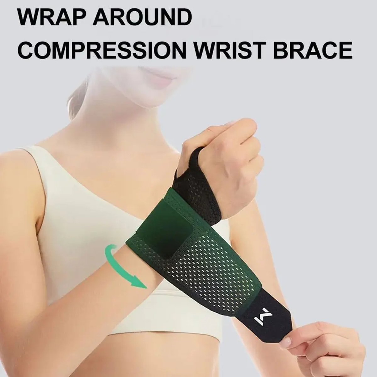 Breathable Wrist Wrap, Adjustable Closure with Thumb Loop