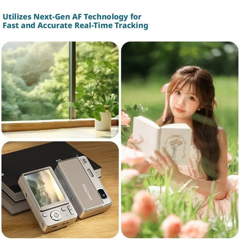 4K Sliding Digital Camera 64MP 16X Zoom Pocket Camera