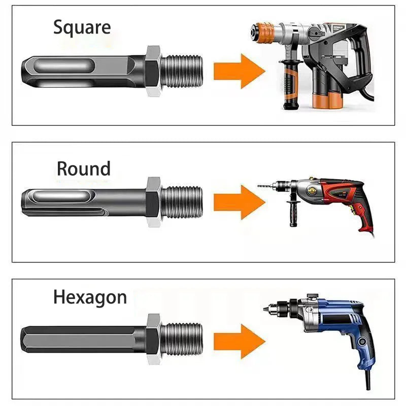 Firewood Splitter Drill Bit 42mm — Hex, Round & Square Shank
