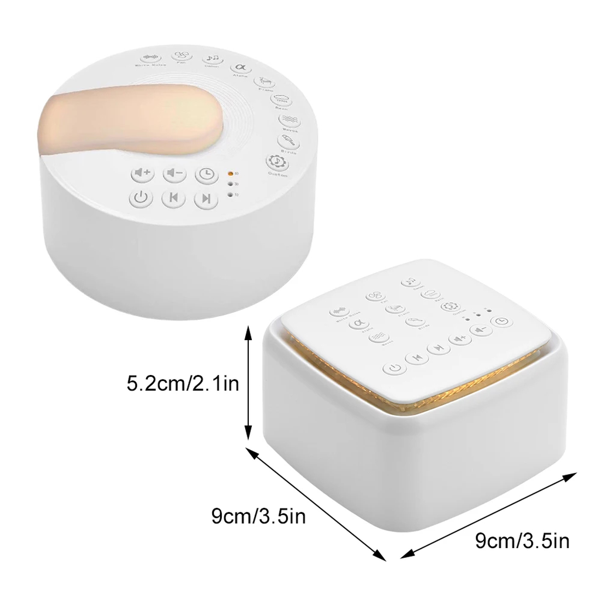White Noise Sound Machine with 15 Sounds and Timer Controls