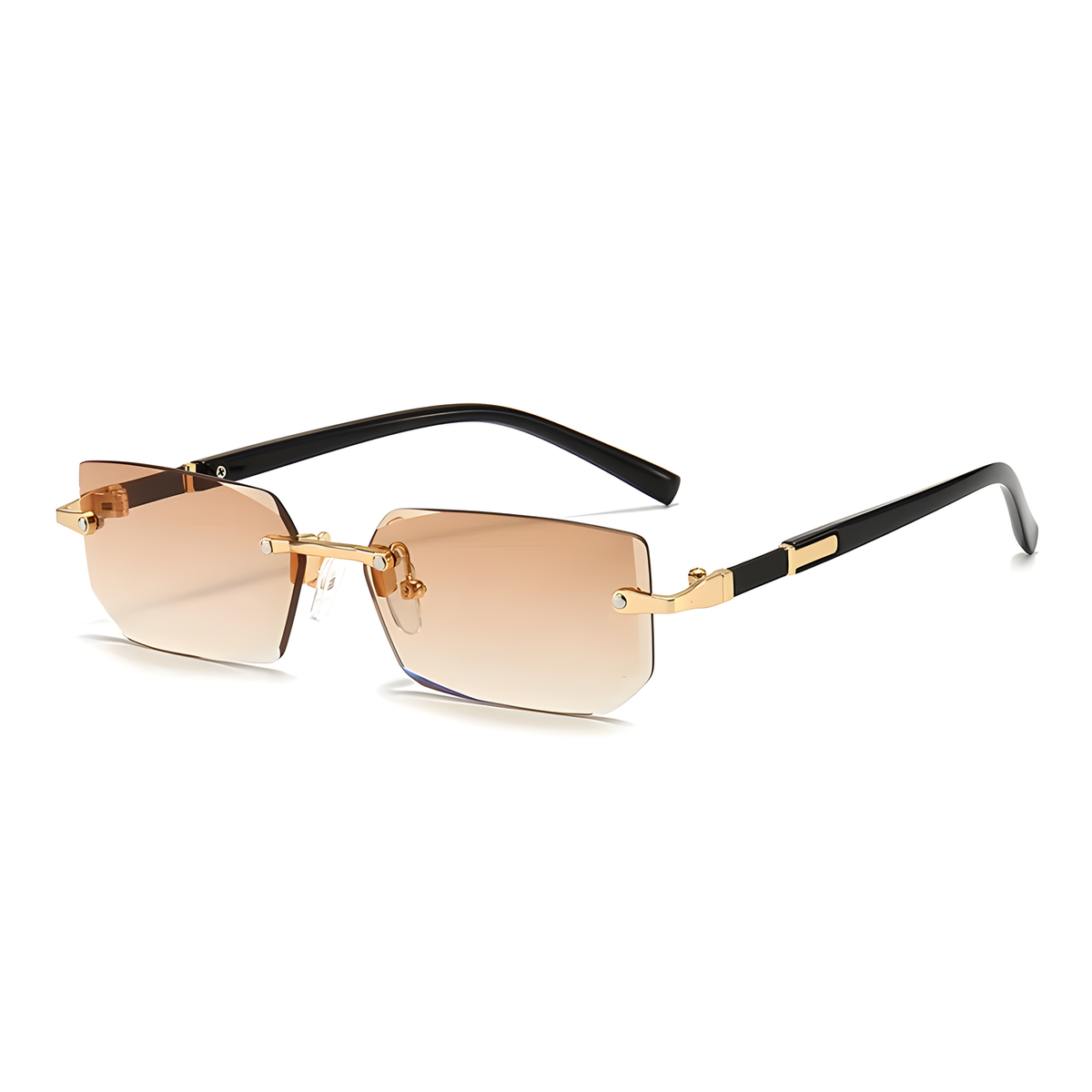 Rimless Rectangular Fashion Sunglasses