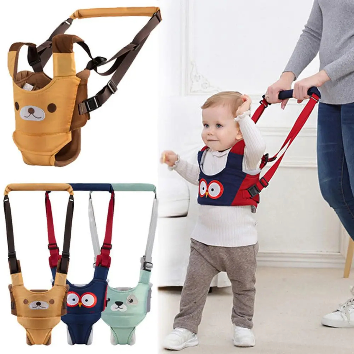 Padded Baby Walking Support Harness with Handheld Straps