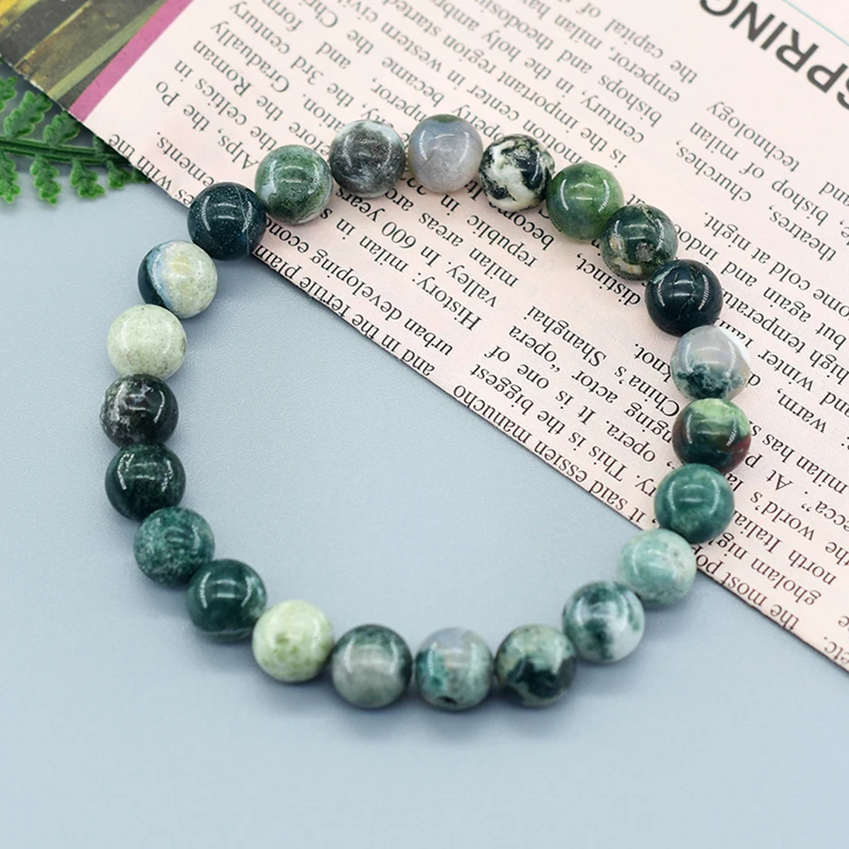 Stone-Look Bead Stretch Bracelet