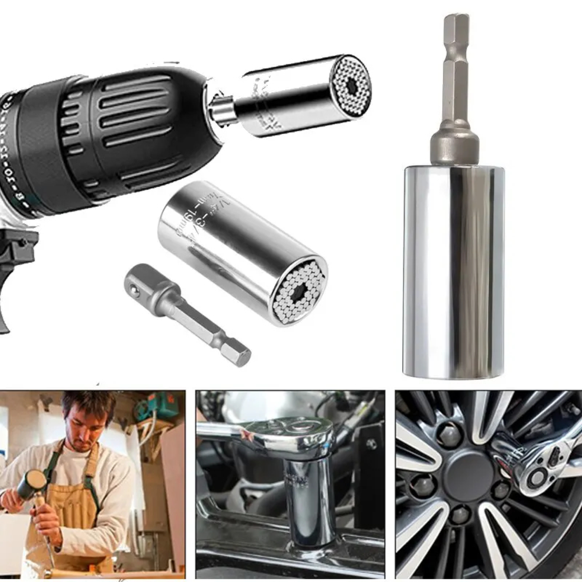 7-19mm Universal Socket Adapter - Multi-Size Power Drill Tool