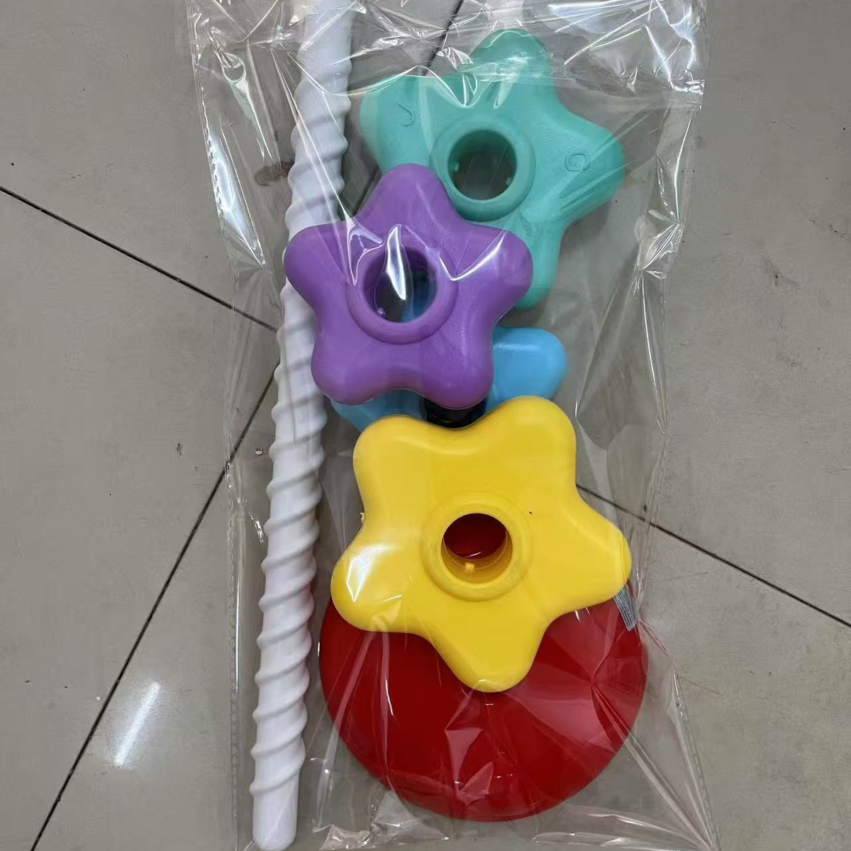 Rainbow Stacking Tower Toy with 5 Spiralling Rotating Rings